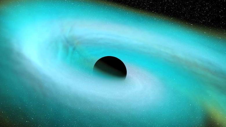 Image from a MAYA collaboration numerical relativity simulation of a neutron star-black hole (NSBH) binary merger, showing the disruption of the neutron star.