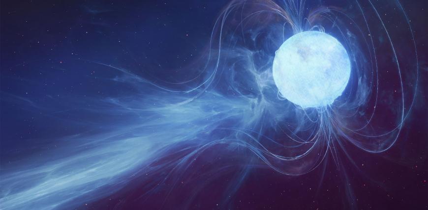 Artist's impression of a Fast Radio Burst coming from a Neutron Star.