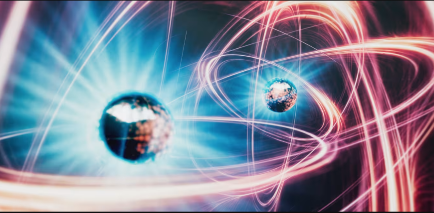 Artist's impression of quantum entangled particles